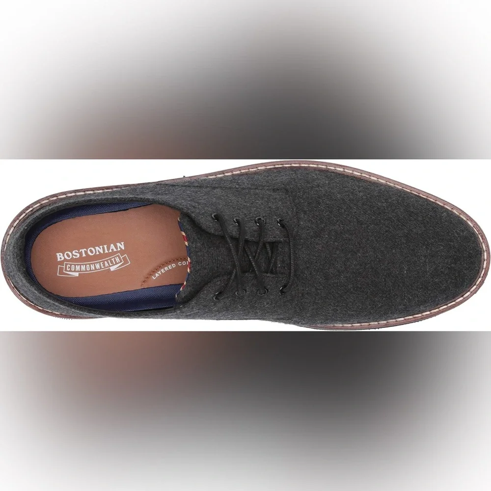 BOSTONIAN Men's Dezmin Plain Oxford Casual Dress Black Grey Wool Shoe Size 11